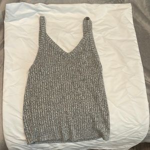 American Eagle Outfitters grey ribbed tank top SIZE S
